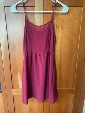 Divided Spaghetti Strap Mini Dress in Berry Plum
